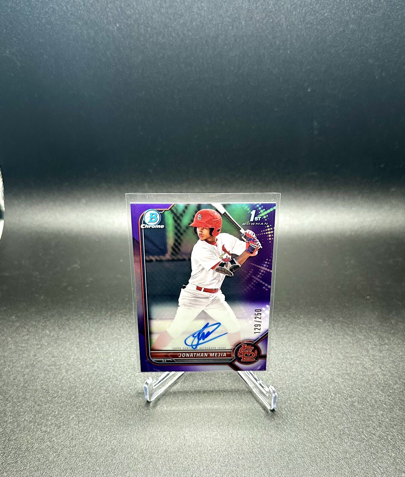 2022 Bowman Chrome 1st  Auto Jonathan Mejia Purple /250 SP Refractor RC Prospect