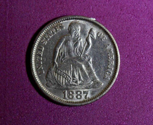 1887-Seated Liberty one Dime #P21912
