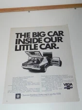 Vintage Ad from Life Magazine 1972: The Big Car inside our little Car VEGA