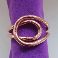 Solid Pure Copper Minimalist Healing Ring, Handmade, Unisex, Splint Ring
