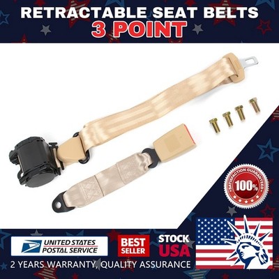 Universal 3 Point Retractable Car Seat Belt Bolt Automatic Safety Strap Kit