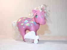 Vintage 1983 My Little Pony G1 Twice As Fancy Bonnie Bonnets & G1 BRUSH Hasbro