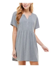 KINGSTON GREY Womens Gray Mini Fit + Flare Dress S