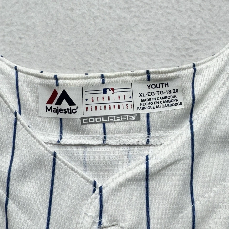 (18-20) Camiseta Kris Bryant CUBS Parcheada Bordada Majestuosa Hogar Juvenil XL Foto 3 de 4