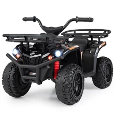 Electric ATV for Kids, 24V Ride on Toy w/Dual Motors & Basket, Dirt Quad Vehicle