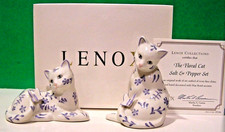 LENOX THE FLORAL Kitty CAT SALT and PEPPER Kitten Set -- -- NEW in BOX with COA