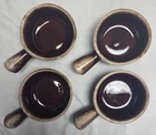 Vintage McCoy Pottery 7050 Brown Drip French Onion Soup Bowls Set of 4 - 1970s
