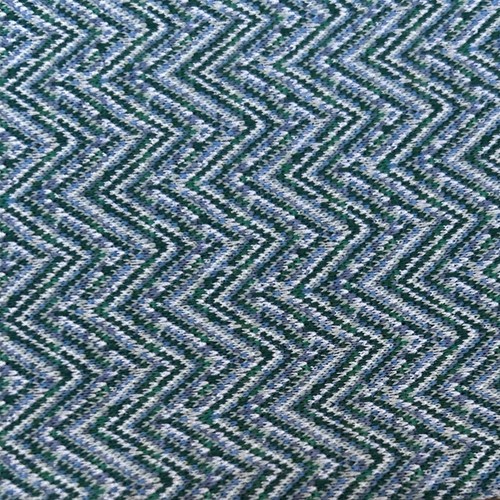 Vintage Stretch Knit Fabric Polyester Teal Blue Chevron 1 Yard 62” Wide 60/70’s - Picture 2 of 2