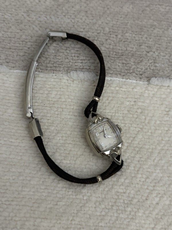 Vtg  Hamilton Ladies 14k GF Watch With “Hadley” Cord 12k GF band - Untested