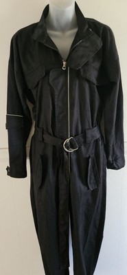 ADER ERROR Black Womems Jumpsuit One Size Zip Up Belted Button Cuff