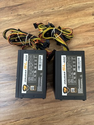 lot of 2 Cougar SL600 600W ATX Power Supply 20+4 Pin CGR-SL600