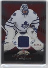 2015 Upper Deck Fleer Showcase Materials Red Glow 28/99 Jonathan Bernier #8 0d4