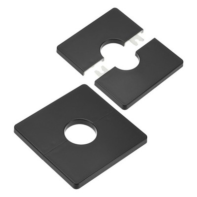 2er Set Vierkantflansche selbstklebend ABS 7mmH für 28mm Schlauch, schwarz