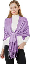 Soft Silky Pashmina Shawl Wraps Solid Colors Scarf for Wedding Evening Dresses