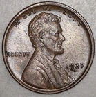 1927-D Lincoln Wheat Cent AU Brown Denver Mint Lower Mintage Roaring Twenties