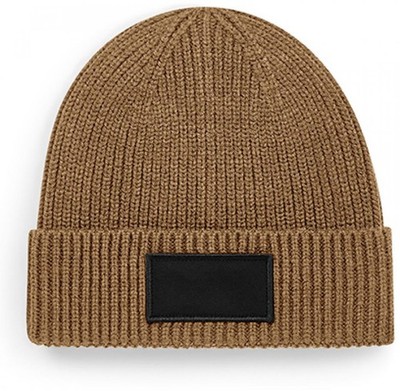 Fashion Patch Beanie gerippter Strick | Beechfield | B442R