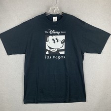 Vintage 90’s Disney Store Mickey Mouse Las Vegas T-Shirt Black XL Made in USA