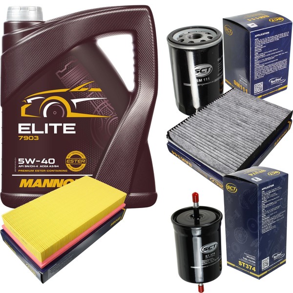 SCT Inspektionspaket 5L Mannol 5W-40 FüR VW Golf IV 1.6 2.0 1.8 T New Beetle-image