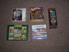 LOT OF 5 JIGSAW PUZZLES -  100 PIECES TO 750 PIECES PUZZLES