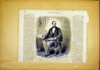 Original alter antiker Druck Portrait Grabow Preußen Französisch 1866 19.
