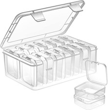 Mathtoxyz Small Bead Organizers, 15 Pieces Plastic Storage Cases Clear - 1P