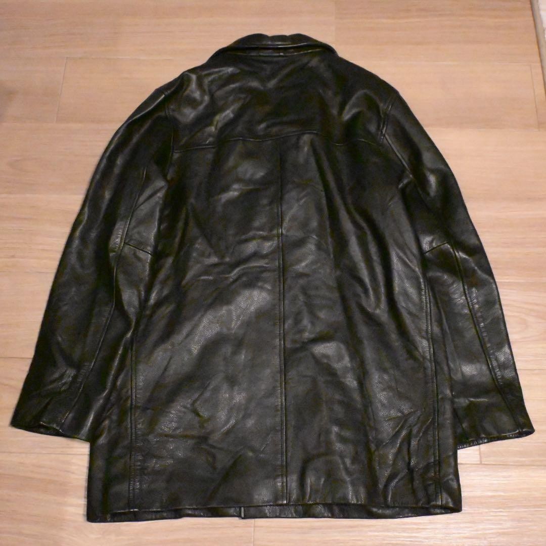 Banana Republic Leather Car Coat Black Men’s L 90s Vintage image 7