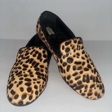 Birdies Starling Print Calf Hair Slip On Faux Fur Lined Flats Size 8