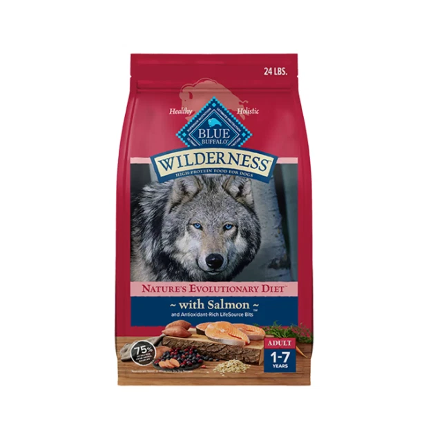 NEW Blue Buffalo Wilderness High Protein Adult Dry Dog Food Salmon, Grain Free