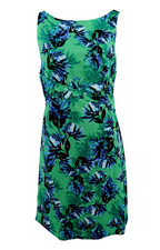Banana Republic Dress Womens 10 Green Floral Sleeveless Belt Tropical Resort New