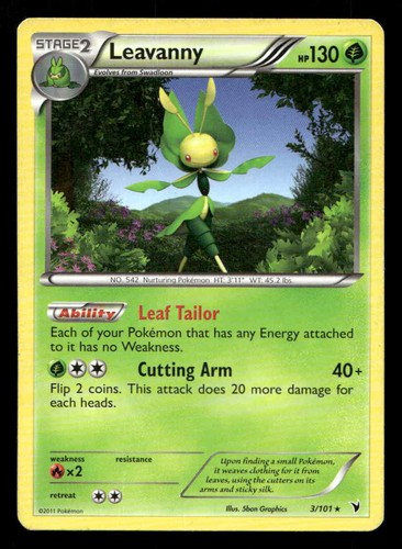 Leavanny Holo Noble Victories 3/101 LP Pokemon