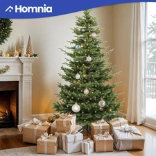 6.5ft Prelit Aspen Fir Christmas Tree with 900 Branches 500 Lights Crystal Decor