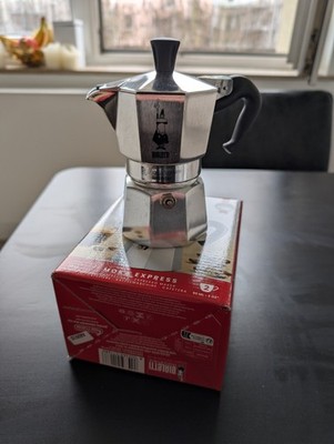 Bialetti Mokka Espressokocher, Silber, 2 Tassen, Originalverpackt, Unbenutzt