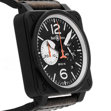 Bell & Ross BR 03 Chronograph Black PVD SS Auto 42mm Black Dial Watch BR0394-BW 3