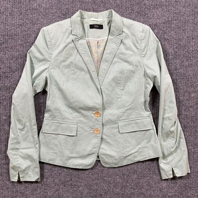 S.Oliver Womens Blazer Size 8 Mint Green Cotton Stretch Tailored Casual