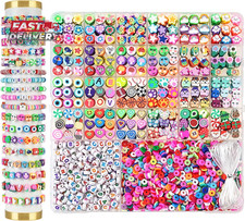 2300Pcs Polymer Clay Beads Bracelet Making Kit, 24 Style Cute Fun Beads for Frie