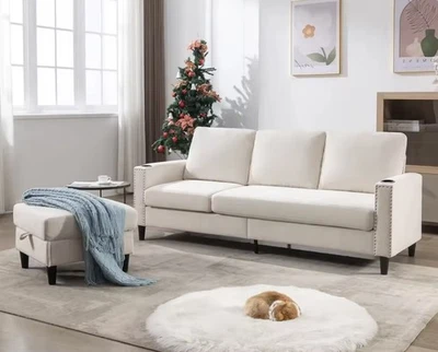 Luxury Couch Living Room Furniture 3 Seats Convertible Sectional Sofa Set