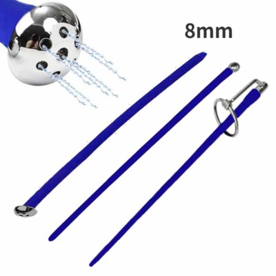 Soft Hollow Silicone for Male Tube Urethral Stretching Dilator Sounding Plug BLU