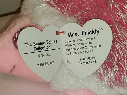 Ty Beanie Baby MRS. PRICKLY the Pink Hedgehog 6" MWMTs Plush Stuffed Animal Toy - Picture 6 of 11