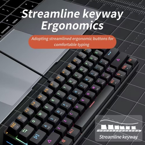 Mechanische Gaming-Tastatur mit LEDs von MUCAI Englisches Layout NEU - Bild 4 von 6
