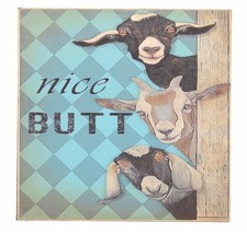 Nice Butt Funny Toilet Bathroom Restroom Sign Shelf Sitter Wall Art Print 5 x 5"