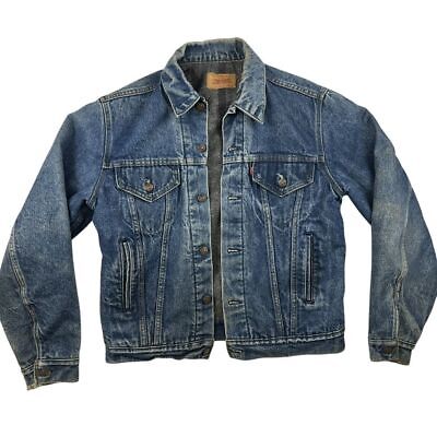 Vtg Levis Jean Jacket Mens 42 Long Wool Flanned Lined Type 3 Vtg Levis Jean Jacket Mens 42 Long Wool Flanned Lined Type 3