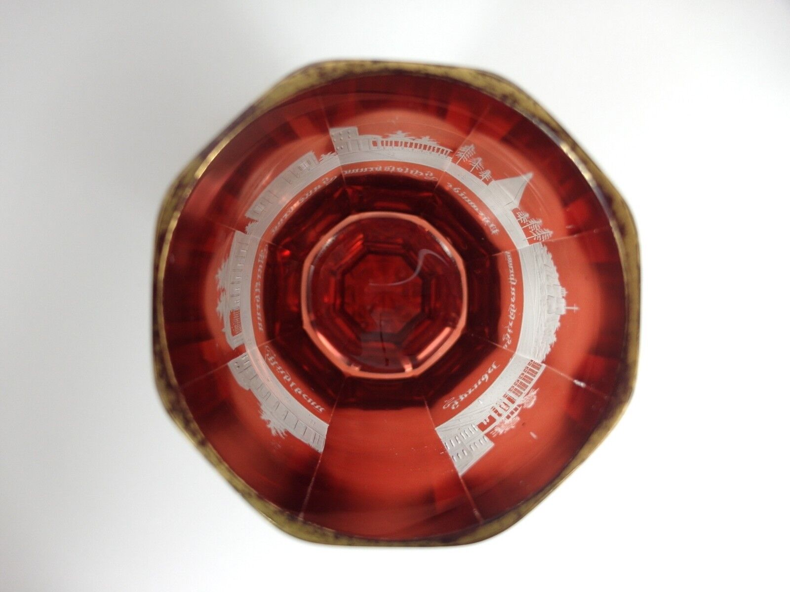 Details zu  Becher Glas gebeizt, handgraviert, um 1880  AL46 Vorteilhafter explosiver Kauf