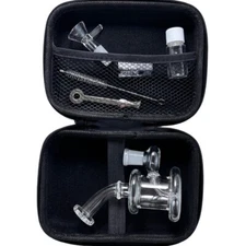 4.5'' Glass Bong Diffused Water Pipe Smoking Tobacco Hookah Bubbler W/Tool box