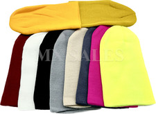 Solid Plain Beanie Hat Ski Cap Skull Knit Cuff Warm Slouchy Unisex Pick Colors