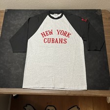 Ebbets Field Flannels Jersey Vintage Authentic New York Cubans Raglan Felt Shirt