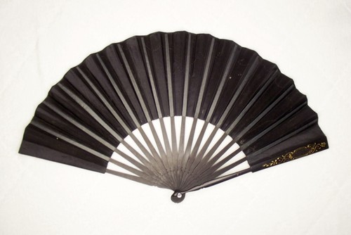 Antique Hand Fan Ebony Wood Hand Painted Silk eventail ancien - Picture 10 of 13