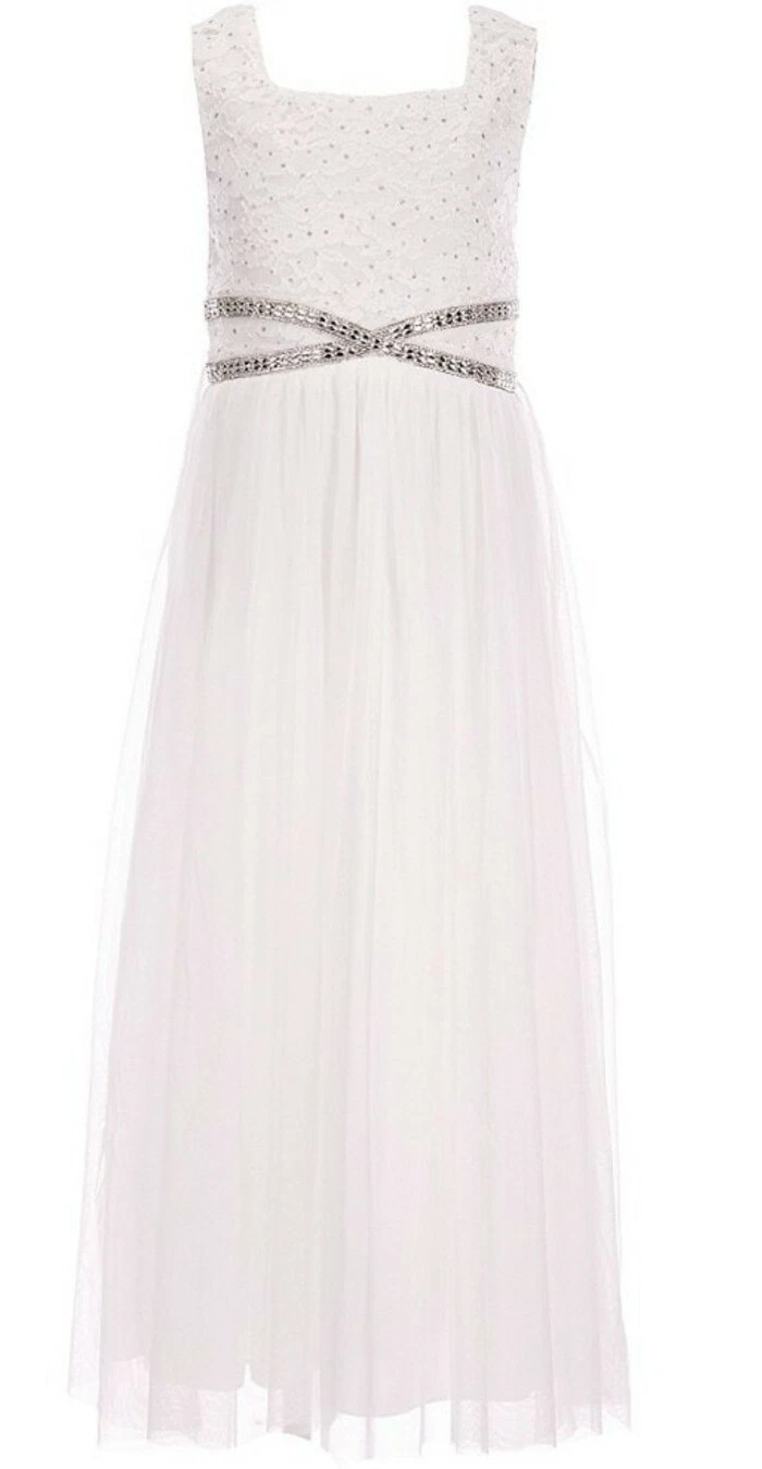 Xtraordinary Big Girl's Glamorous Square Neck Infinity Waist Ballgown-Size-14