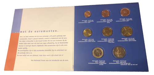 COFFRET BU EUROS PAYS-BAS 8 PIÈCES INTRODUCTION A L'EURO NEUF SOUS FILM - Afbeelding 2 van 2