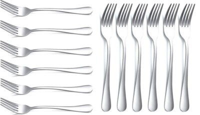 Edelstahl Silber Tafelgabeln Set Besteck Esszimmer Spülmaschinenfest 12 Teile