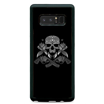 White Skull Guns & Roses Case Cover Samsung Galaxy Note 20 Ultra 10 Plus 9 8